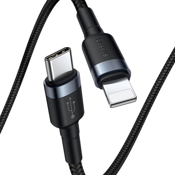 Καλώδιο USB-C σε Lightning Baseus Cafule, 18W, 2.4A, 1m, Γκρι CATLKLF-G1 - Image 2