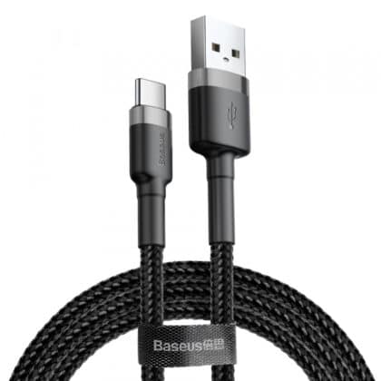 Καλώδιο USB-A σε USB-C Baseus Cafule, 60W, 3A, 0,5m, Γκρι CATKLF-AG1