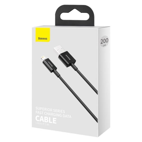 Καλώδιο USB-A σε Lightning Baseus Superior Series, 20W, 2.4A, 2m, Μαύρο CALYS-C01 - Image 4