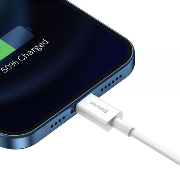 Καλώδιο USB-A σε Lightning Baseus Superior Series, 20W, 2.4A, 0.25m, Λευκό CALYS-02 - Image 4