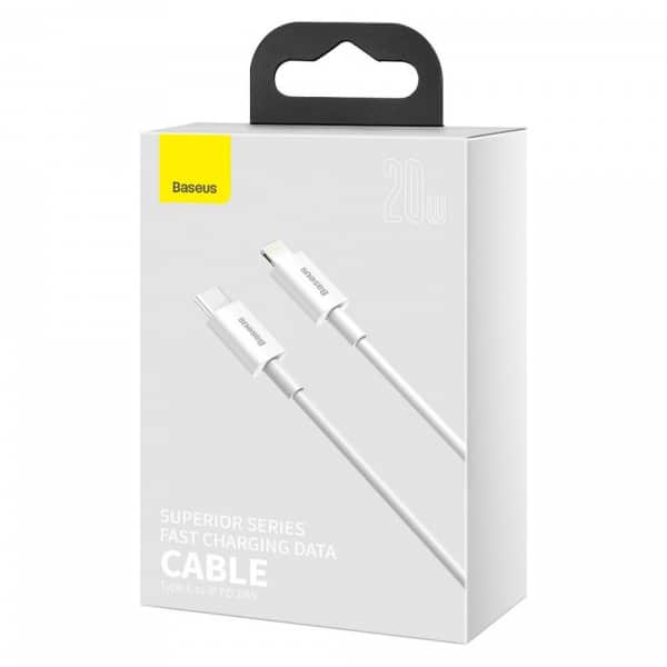 Καλώδιο USB-C σε Lightning Baseus Superior Series, 20W, 2.4A, 1m, Λευκό CATLYS-A02 - Image 4