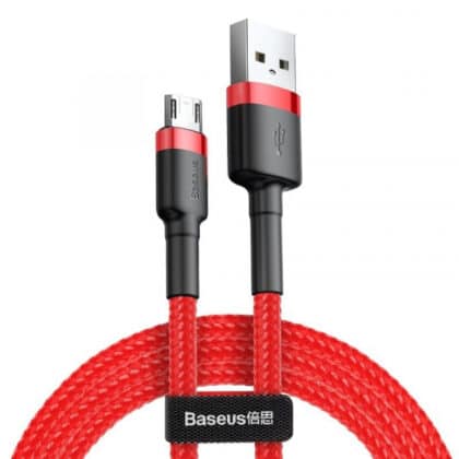 Καλώδιο USB-A σε microUSB Baseus Cafule, 18W, 2.4A, 1m, Κόκκινο Μαύρο CAMKLF-B09