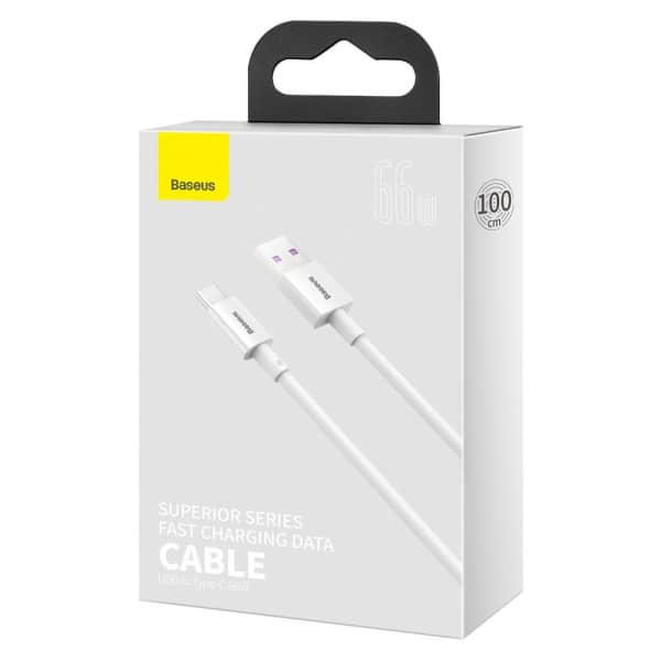 Καλώδιο USB-A σε USB-C Baseus Superior Series, 66W, 6A, 1m, Λευκό CATYS-02 - Image 7