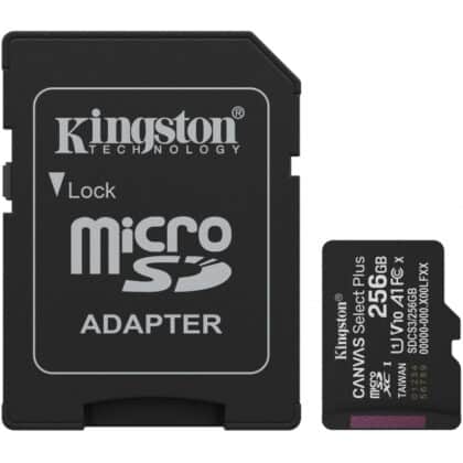 Κάρτα μνήμης microSDXC Kingston Canvas Select Plus Android A1 με προσαρμογέα, 256Gb, Κλάση 10 / UHS-1 U1 SDCS3/256GB