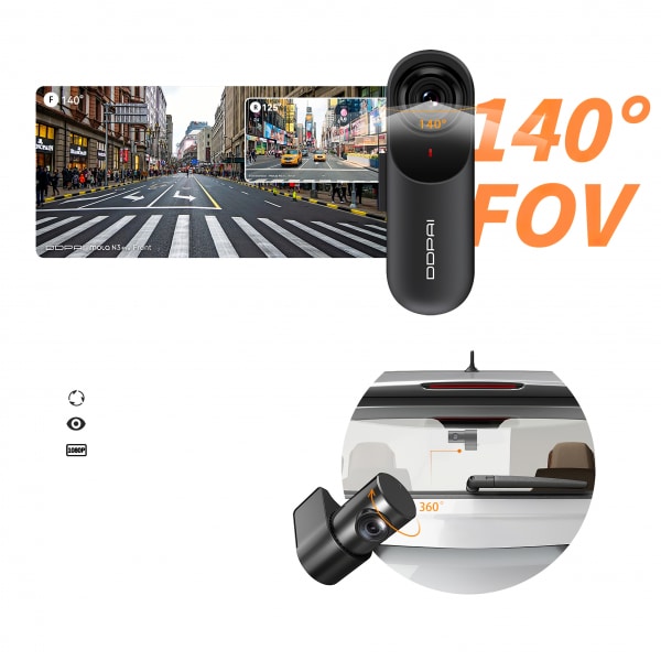 Ταμπλό + Κάμερα Πίσω DDPAI mola N3 Pro, 1600P, Wi-Fi, Μαύρο - Image 4