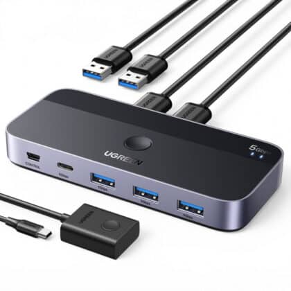 HUB USB UGREEN CM662, 3 x USB-A 3.0 - 1 x USB-C - 1 x miniUSB, Μαύρο