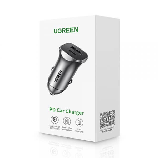 Φορτιστής Αυτοκινήτου UGREEN CD130, 24W, 3A, 1 x USB-A - 1 x USB-C, Γκρι - Image 2