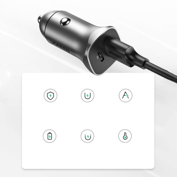 Φορτιστής Αυτοκινήτου UGREEN CD130, 24W, 3A, 1 x USB-A - 1 x USB-C, Γκρι - Image 3