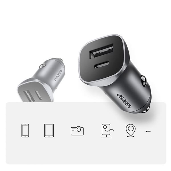 Φορτιστής Αυτοκινήτου UGREEN CD130, 24W, 3A, 1 x USB-A - 1 x USB-C, Γκρι - Image 6