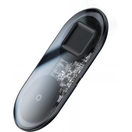 Ασύρματος Φορτιστής Baseus Simple 2in1, 15W, 1.67A, Διαφανής WXJK-A01