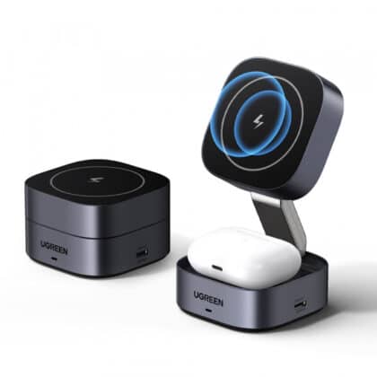 Ασύρματος φορτιστής UGREEN W526 3 σε 1, 20W, 1,67A, 1 x USB-C, Μαύρο
