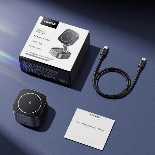 Ασύρματος φορτιστής UGREEN W526 3 σε 1, 20W, 1,67A, 1 x USB-C, Μαύρο - Image 2