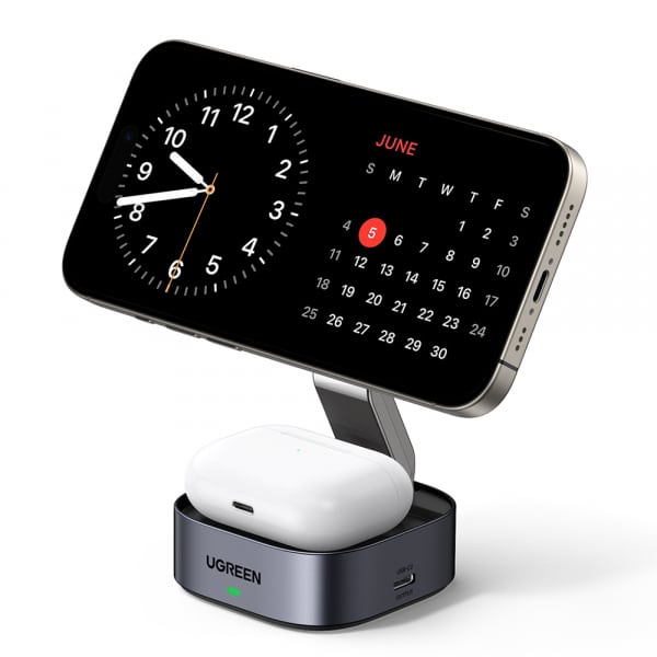 Ασύρματος φορτιστής UGREEN W526 3 σε 1, 20W, 1,67A, 1 x USB-C, Μαύρο - Image 3