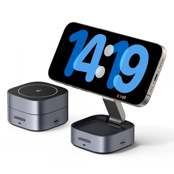 Ασύρματος φορτιστής UGREEN W526 3 σε 1, 20W, 1,67A, 1 x USB-C, Μαύρο - Image 5