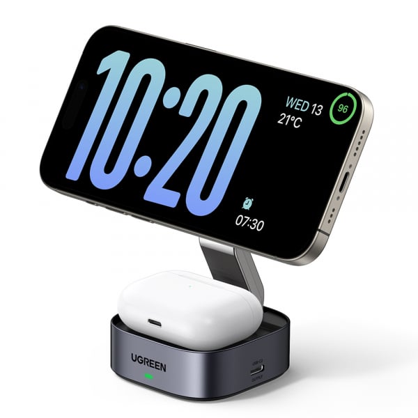 Ασύρματος φορτιστής UGREEN W526 3 σε 1, 20W, 1,67A, 1 x USB-C, Μαύρο - Image 7