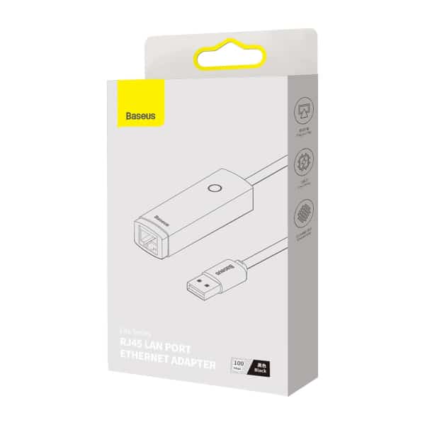 Προσαρμογέας Ethernet Baseus Lite, RJ45, USB, Μαύρο WKQX000001 - Image 5