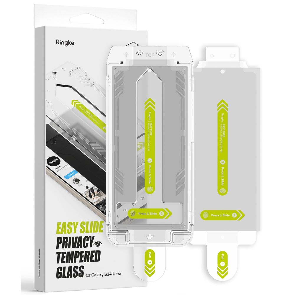 Ringke - Easy Slide Tempered Glass (2 τεμάχια) - Samsung Galaxy S24 Ultra - Απόρρητο - Image 5