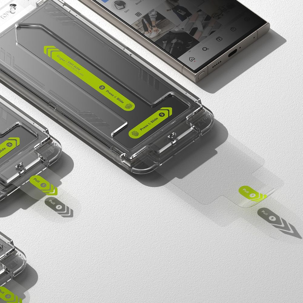 Ringke - Easy Slide Tempered Glass (2 τεμάχια) - Samsung Galaxy S24 Ultra - Απόρρητο - Image 2
