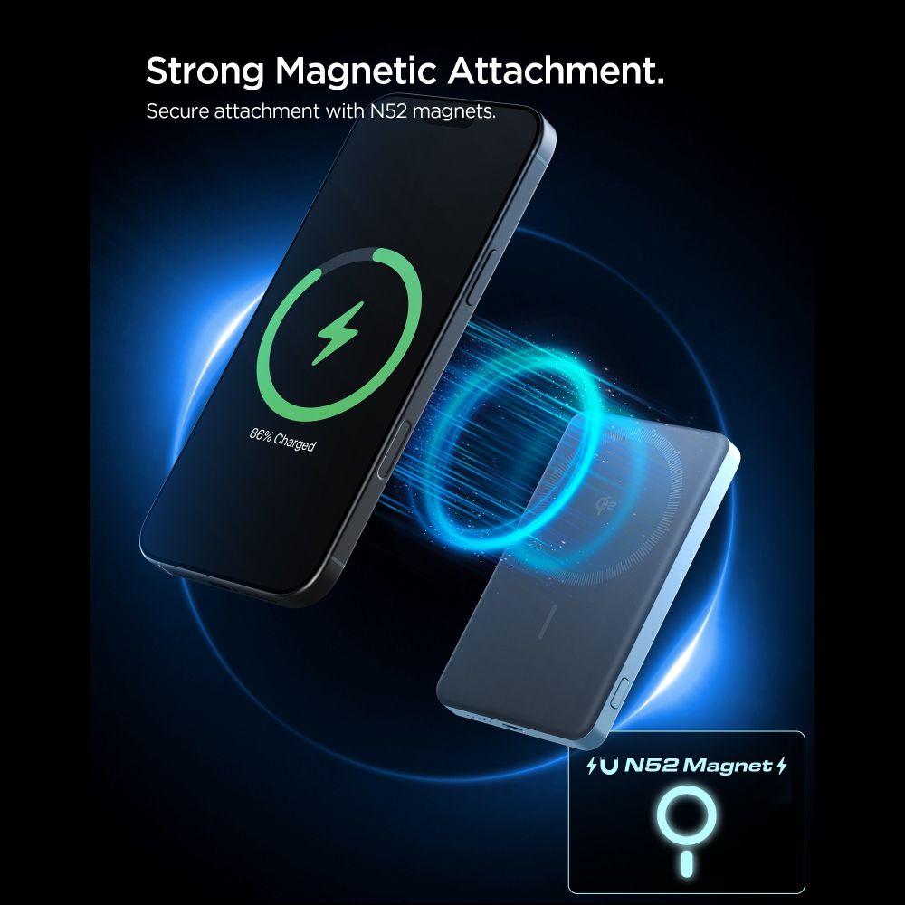 SPIGEN EA2205MQ ESSENTIAL MAGSAFE POWER BANK 5000MAH 22.5W QI2 ΓΑΛΑΖΙΟ-ΜΠΛΕ - Image 7