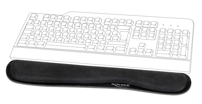 DELOCK στήριγμα καρπού για πληκτρολόγιο/laptop 12558, 20x85x465mm, μαύρο - Image 2