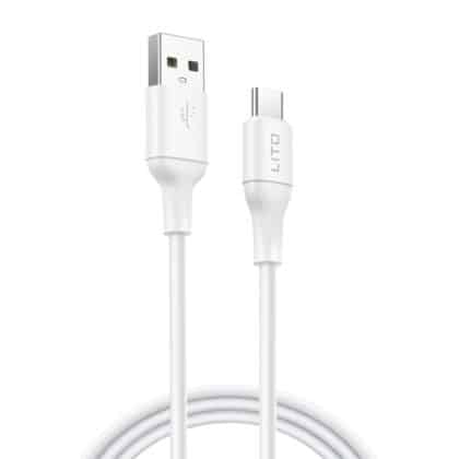 Lito - Καλώδιο δεδομένων (LD06T) - USB σε Type-C, 2.4A, PVC, 1m - Λευκό