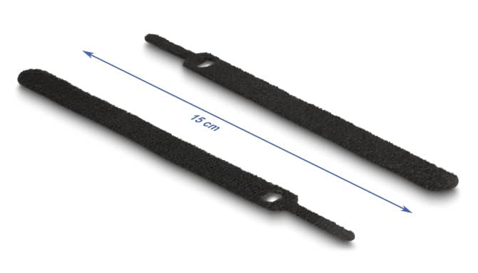 DELOCK δεματικά καλωδίων 19010, τύπου velcro, 12x150mm, μαύρα, 10τμχ - Image 3