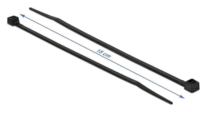 DELOCK Δεματικά καλωδίων 19187, 150x3.6mm, μαύρα, 100τμχ - Image 3