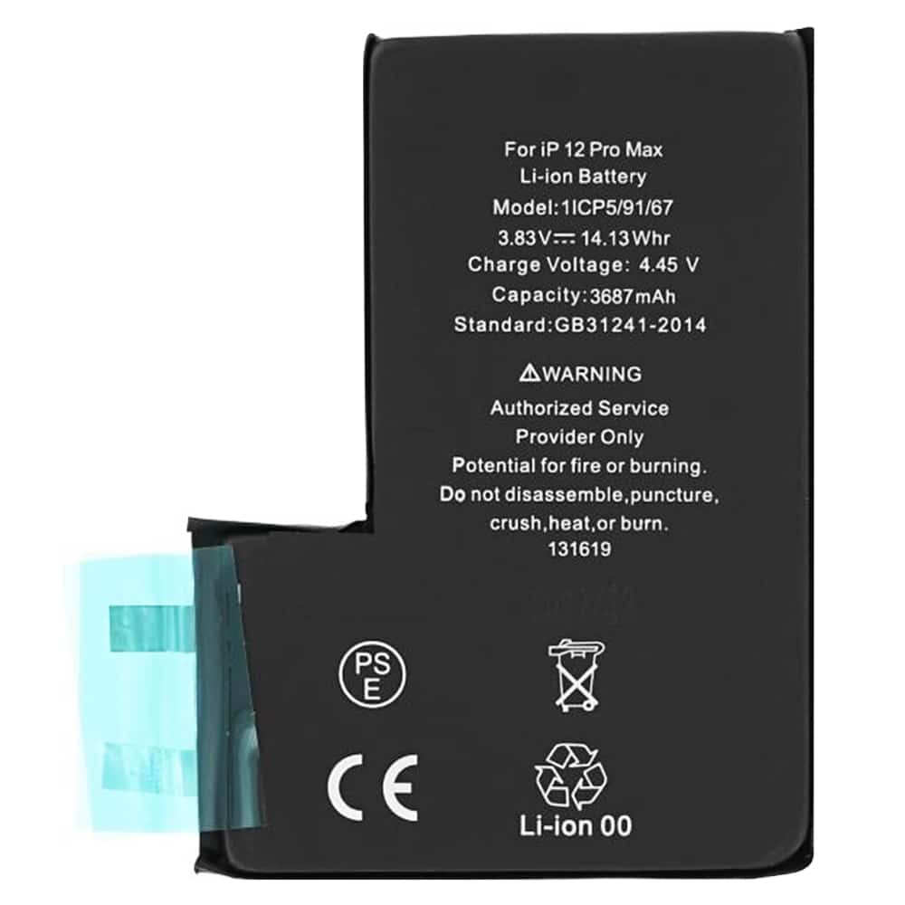 OEM - Μπαταρία Smartphone (18531) - χωρίς εύκαμπτο καλώδιο - iPhone 12 Pro Max - 3687mAh - Μαύρο - Image 2