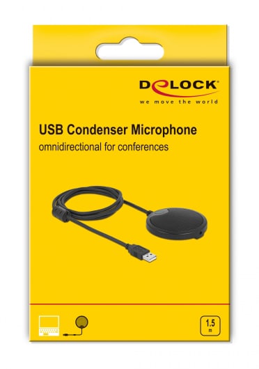 DELOCK μικρόφωνο 20672, πυκνωτικό, omnidirectional, με mute, USB - Image 3