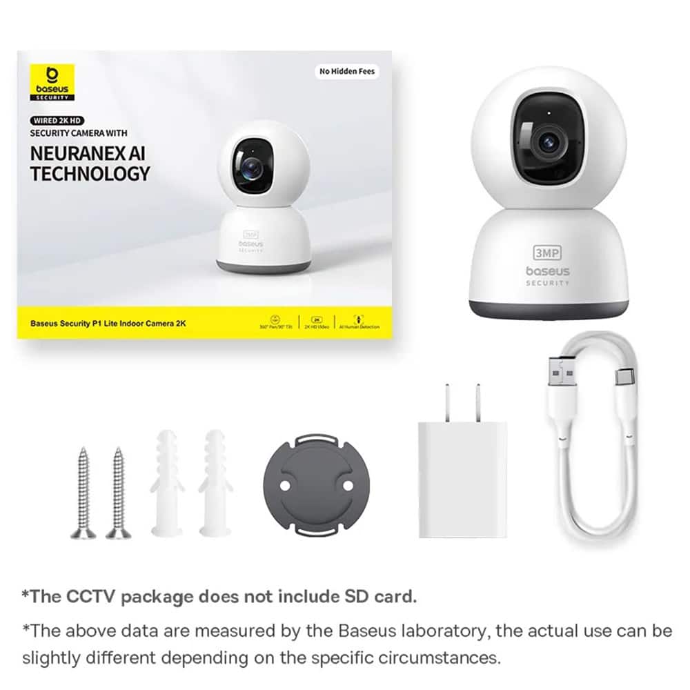Baseus - Εσωτερική Κάμερα Ασφαλείας P1 Lite (S0TV002132) - 2K, 3MP, Type-C, Αμφίδρομη Ομιλία, Νυχτερινή Όραση, Ψηφιακό Ζουμ - Λευκό - Image 7