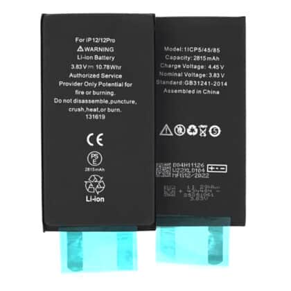 OEM - Μπαταρία Smartphone (18530) - χωρίς εύκαμπτο καλώδιο - iPhone 12 / 12 Pro - 2815mAh - Μαύρο