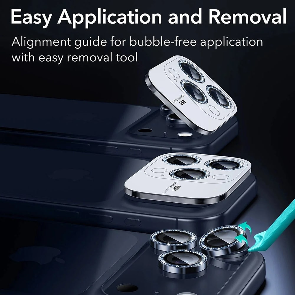 ESR - Προστατευτικά φακών κάμερας Armorite - iPhone 14 Pro/Pro Max/15 Pro/Pro Max/16 Pro/Pro Max/17 Pro/Pro Max - Μπλε λάμψη - Image 4