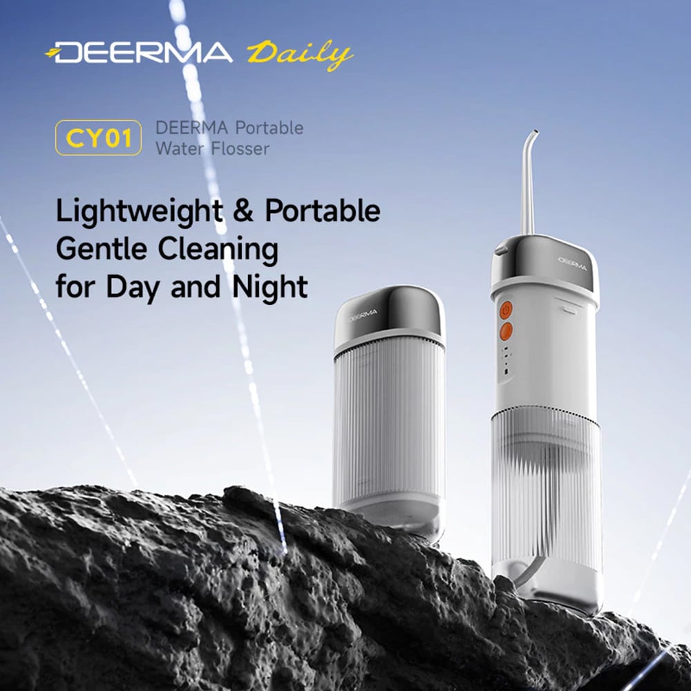 Deerma - Νερό Flosser (CY01) - Φορητό, 4x Επίπεδα Έντασης, Αποσπώμενη Δεξαμενή, Παλμοί Υψηλής Ενέργειας, 8W, USB-C, IPX7 - Λευκό - Image 2