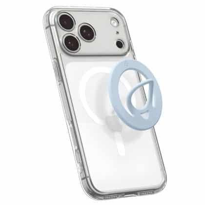 Spigen - Δαχτυλίδι τηλεφώνου Dual Pop MagSafe (AMP11368) - με εύκαμπτη λαβή δακτύλου, διπλό μαγνητικό, σιλικόνη - ανοιχτό μπλε