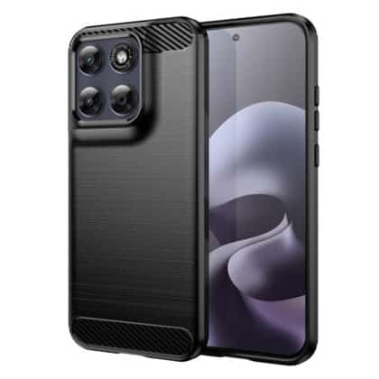 Techsuit Carbon Silicone - θήκη για Motorola Moto G77 / G67 - Μαύρο