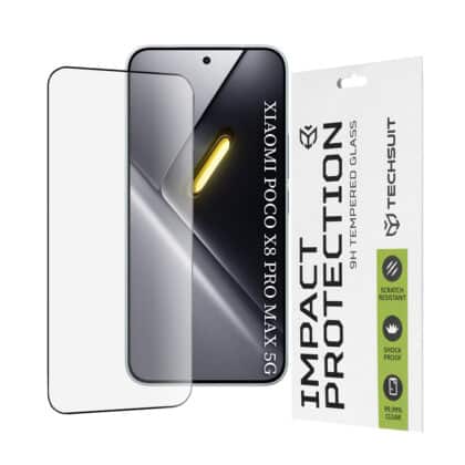 Techsuit - 111D Πλήρης Κάλυψη / Πλήρες Γυαλί με Κόλλα - Xiaomi Poco X8 Pro Max - Μαύρο