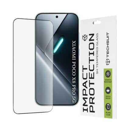 Techsuit - 111D Πλήρης Κάλυψη / Πλήρες Γυαλί με Κόλλα - Xiaomi Poco X8 Pro - Μαύρο