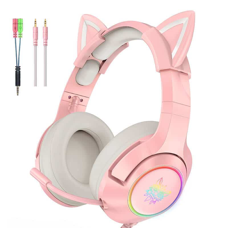 ONIKUMA Ακουστικά Gaming K9 με Αυτιά Γάτας (Ροζ) - Image 6