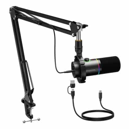 Δυναμικό μικρόφωνο Maono PD200XS σε μαύρο χρώμα