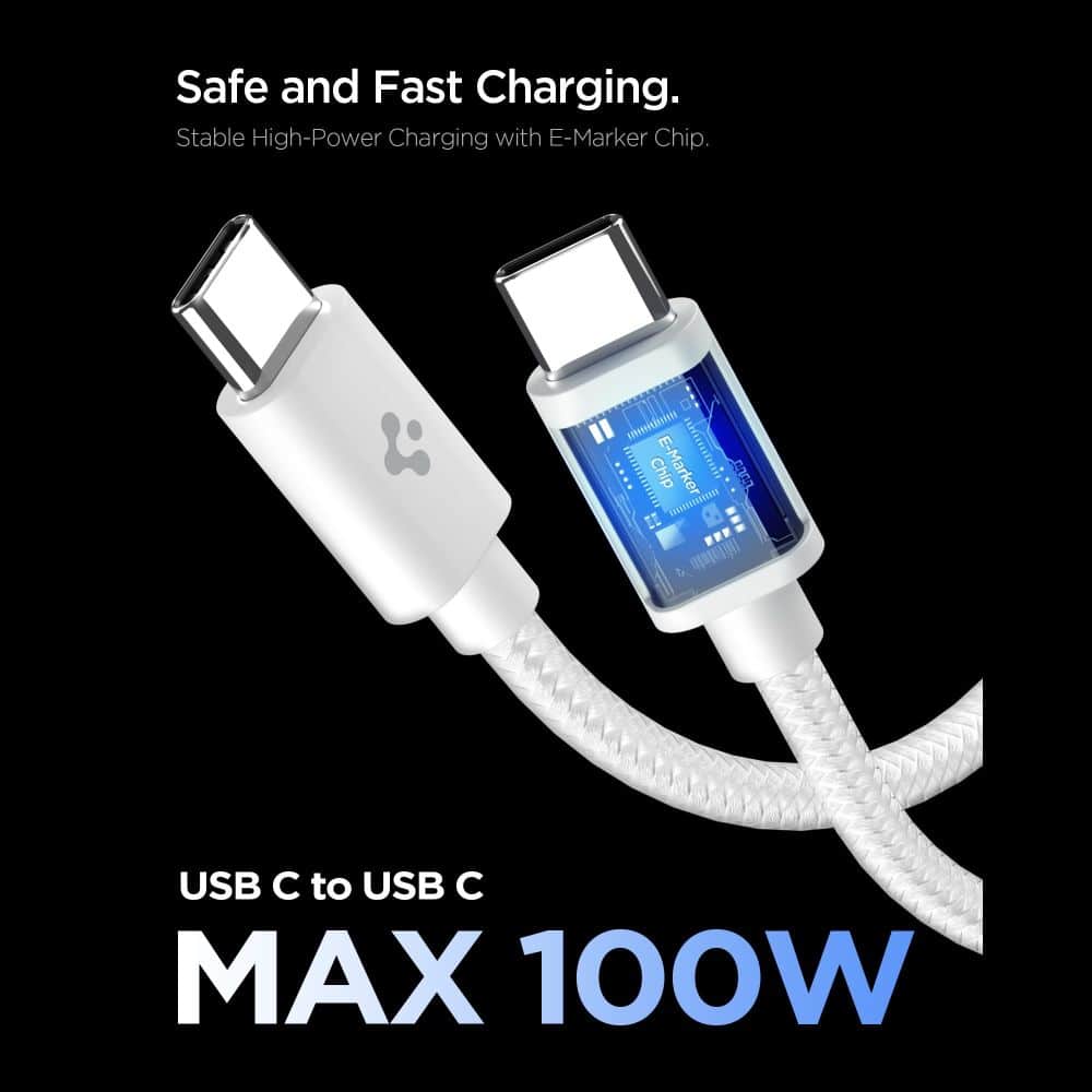 SPIGEN EE451EU ΒΑΣΙΚΟΣ ΦΟΡΤΙΣΤΗΣ ΔΙΚΤΥΟΥ 1 ΘΥΡΑΣ 45W + ΚΑΛΩΔΙΟ TYPE-C ΛΕΥΚΟ - Image 4