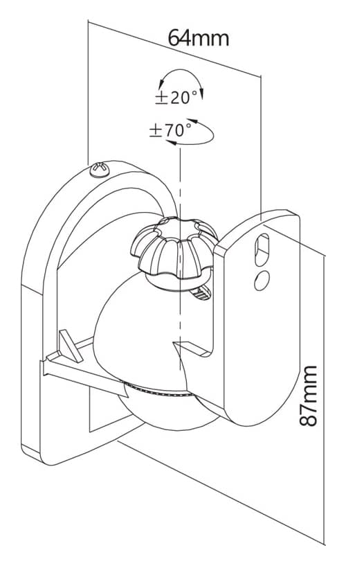 GOOBAY επιτοίχια βάση ηχείων 49394, έως 3.5kg, λευκή - Image 7