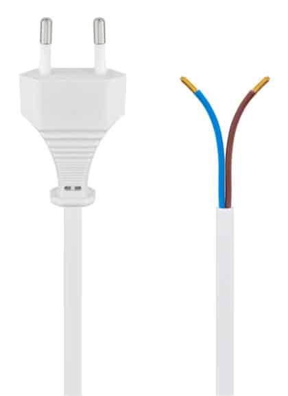 GOOBAY καλώδιο τροφοδοσίας 51345, 2x 0.75mm², 1.5m, λευκό