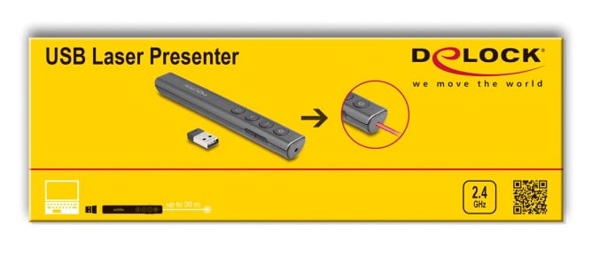DELOCK τηλεχειριστήριο παρουσιάσεων 64250 με laser & πλήκτρα, 30m, γκρι - Image 6