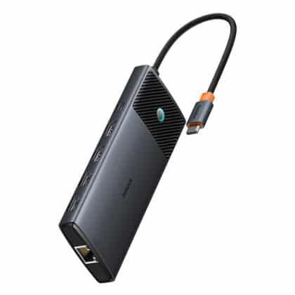 Baseus - Hub Metal Gleam Series II (B00061800123-00) - USB-C σε 2 x HDMI, 3xUSB, 2xUSB-C, RJ45, SD,TF - Μαύρο