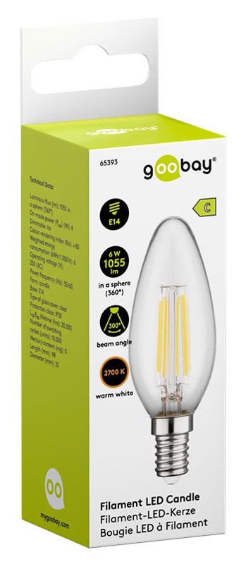 Λάμπα LED GOOBAY 65393, E14, Νήμα, 6W, 2700K, 1055lm - Image 3