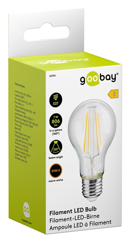 GOOBAY LED λάμπα bulb 65396, E27, Filament, 7W, 2700K, 806lm - Image 3