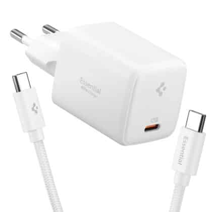 SPIGEN EE451EU ΒΑΣΙΚΟΣ ΦΟΡΤΙΣΤΗΣ ΔΙΚΤΥΟΥ 1 ΘΥΡΑΣ 45W + ΚΑΛΩΔΙΟ TYPE-C ΛΕΥΚΟ
