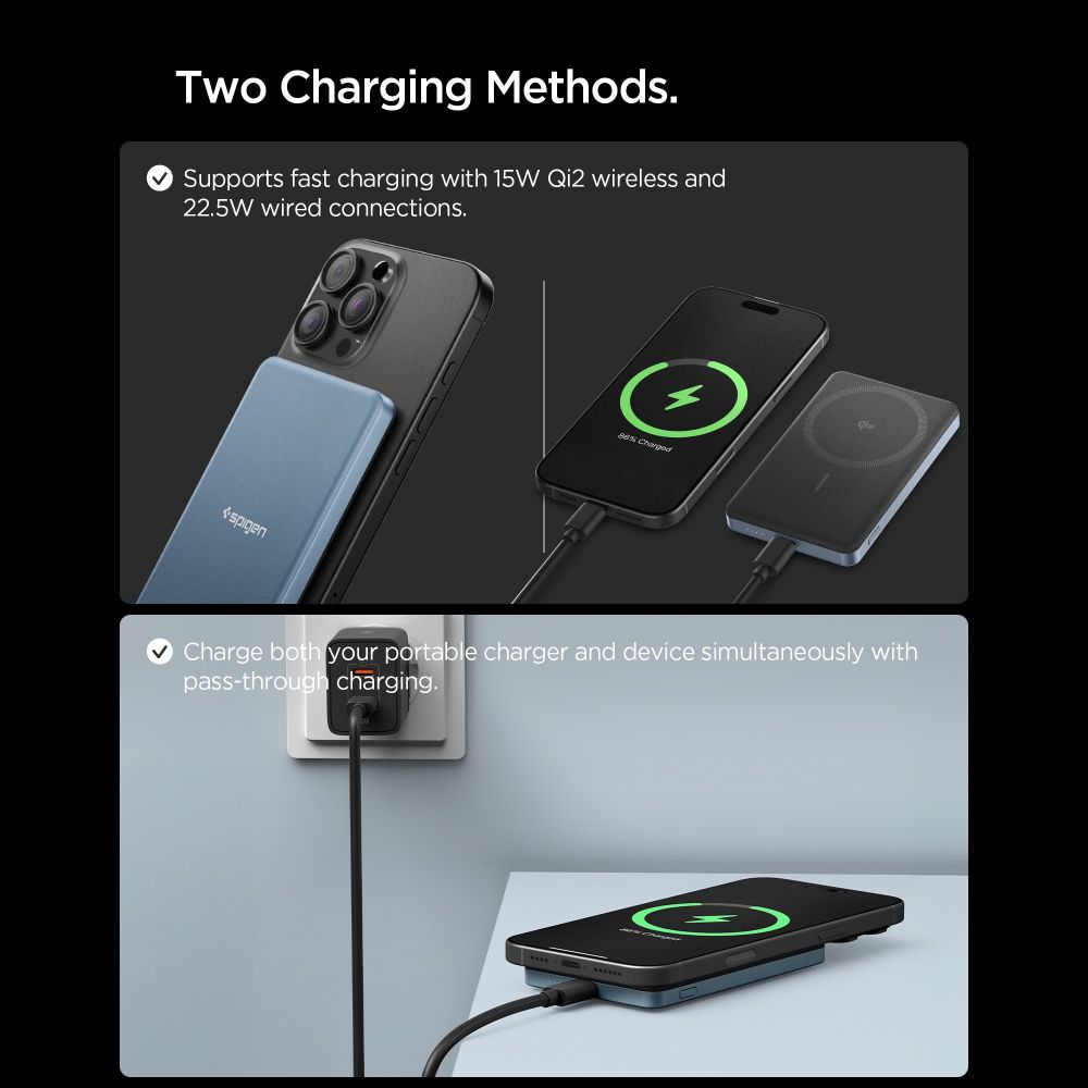 SPIGEN EA2205MQ ESSENTIAL MAGSAFE POWER BANK 5000MAH 22.5W QI2 ΓΑΛΑΖΙΟ-ΜΠΛΕ - Image 8