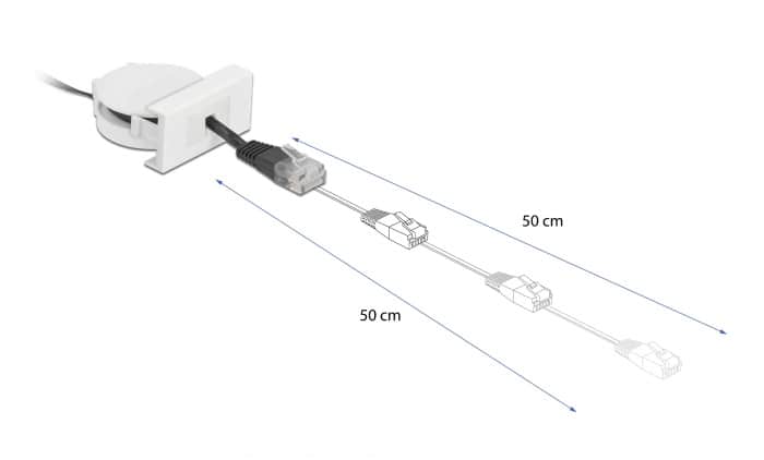 DELOCK module καλώδιο RJ45 Easy 45 81361 Cat.5e, ανασυρόμενο 50cm, μαύρο - Image 2