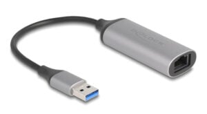 USB & Type-C σε Ethernet – DELOCK αντάπτορας δικτύου 81571, USB, 5Gbps Ethernet, ασημί